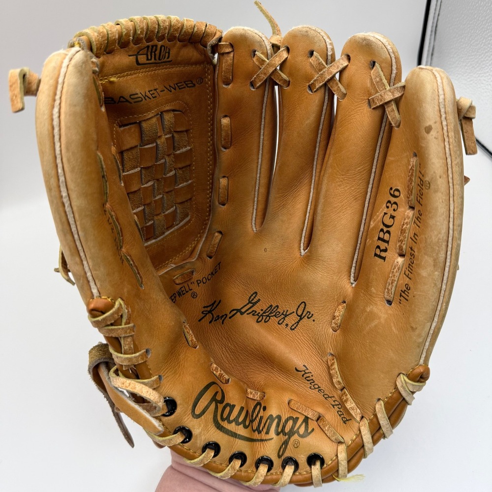 Rawlings RBG36 Ken Griffey Jr Baseball Glove Basket-Web Fastback RHT 12.5"